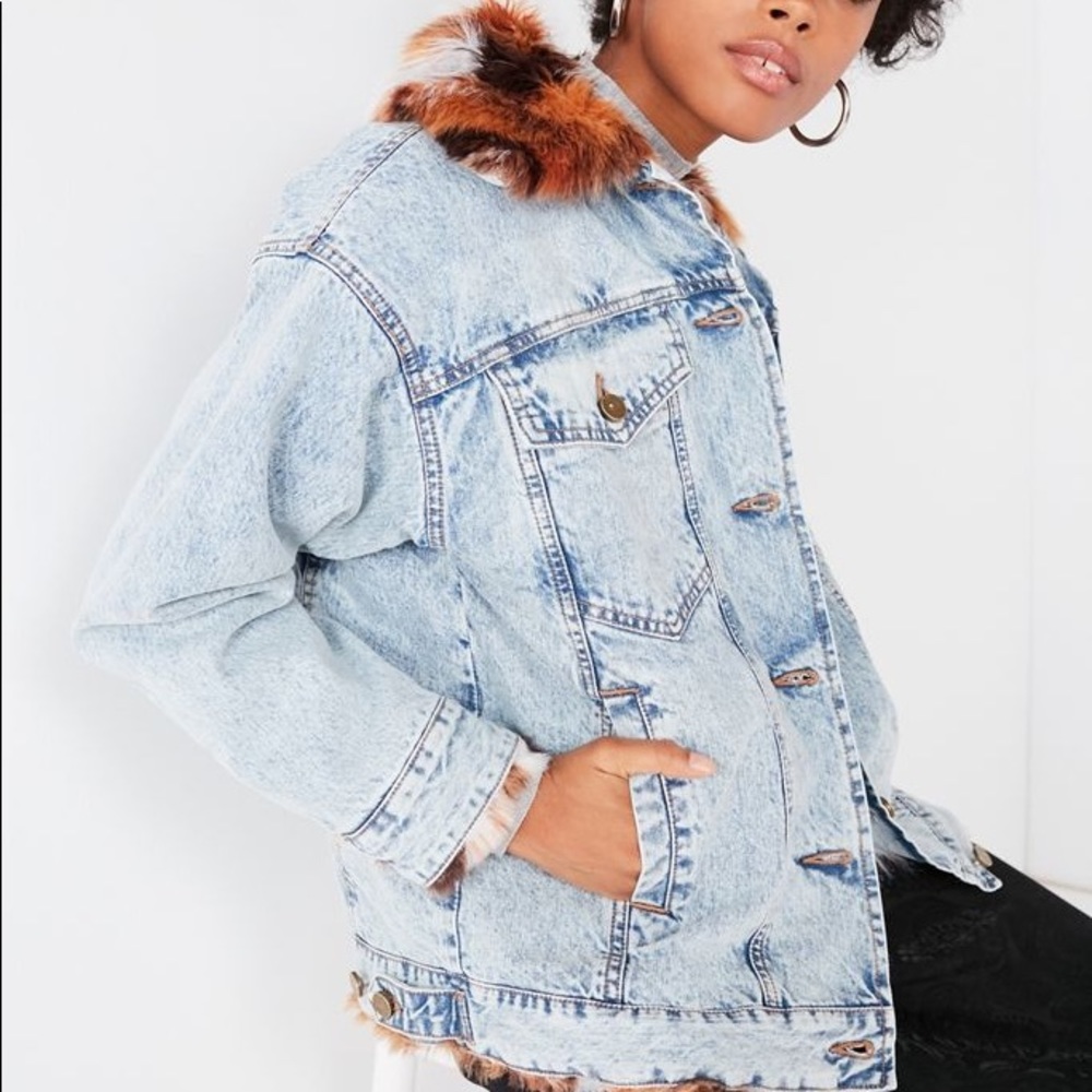 ✨BDG FUR LINED DENIM JACKET